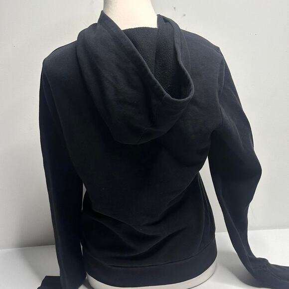 Y2K Aeropostale black pullover hoodie with bold white varsity-style logo Size M - Picture 2 of 4